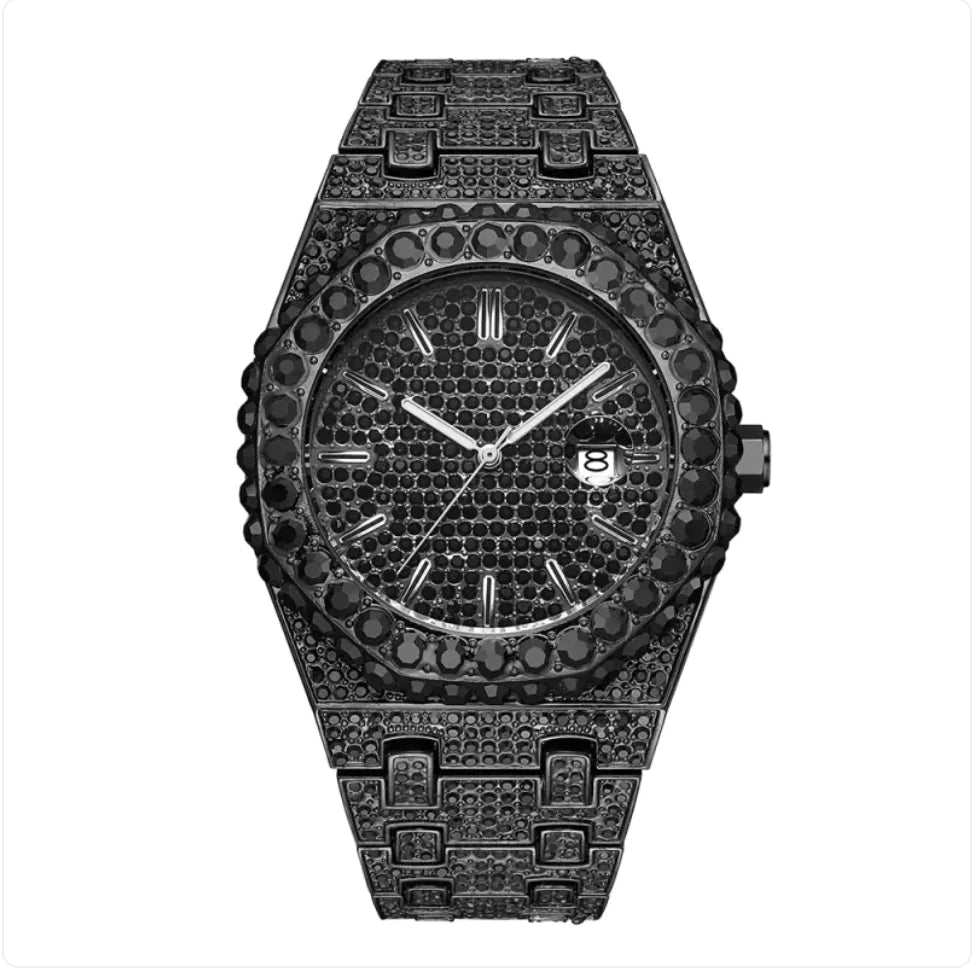 Reloj de Cuarzo para Hombre con Diamantes Estrellados