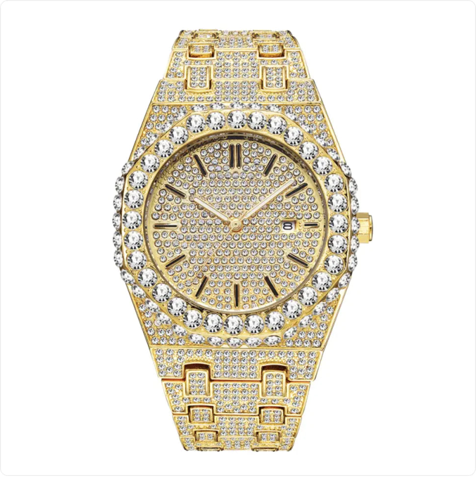 Reloj de Cuarzo para Hombre con Diamantes Estrellados
