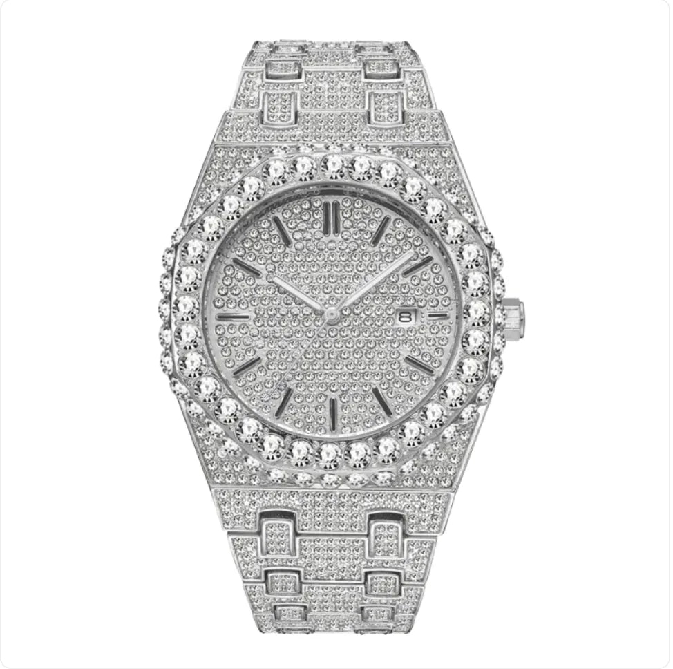 Reloj de Cuarzo para Hombre con Diamantes Estrellados