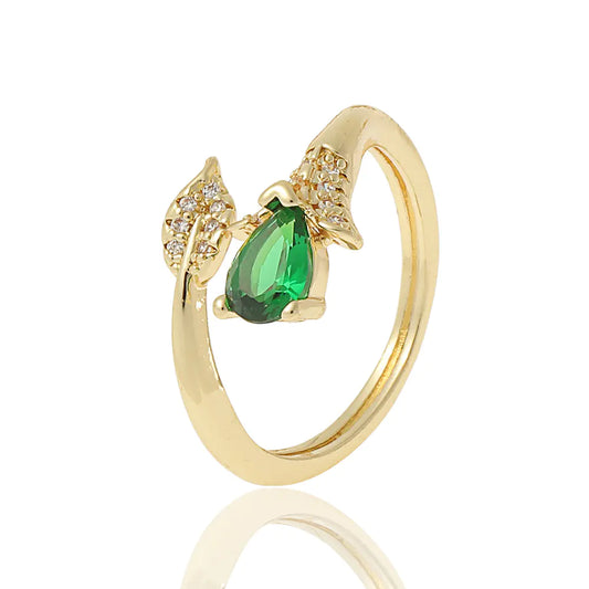Elegant Copper Gold Zircon Ring